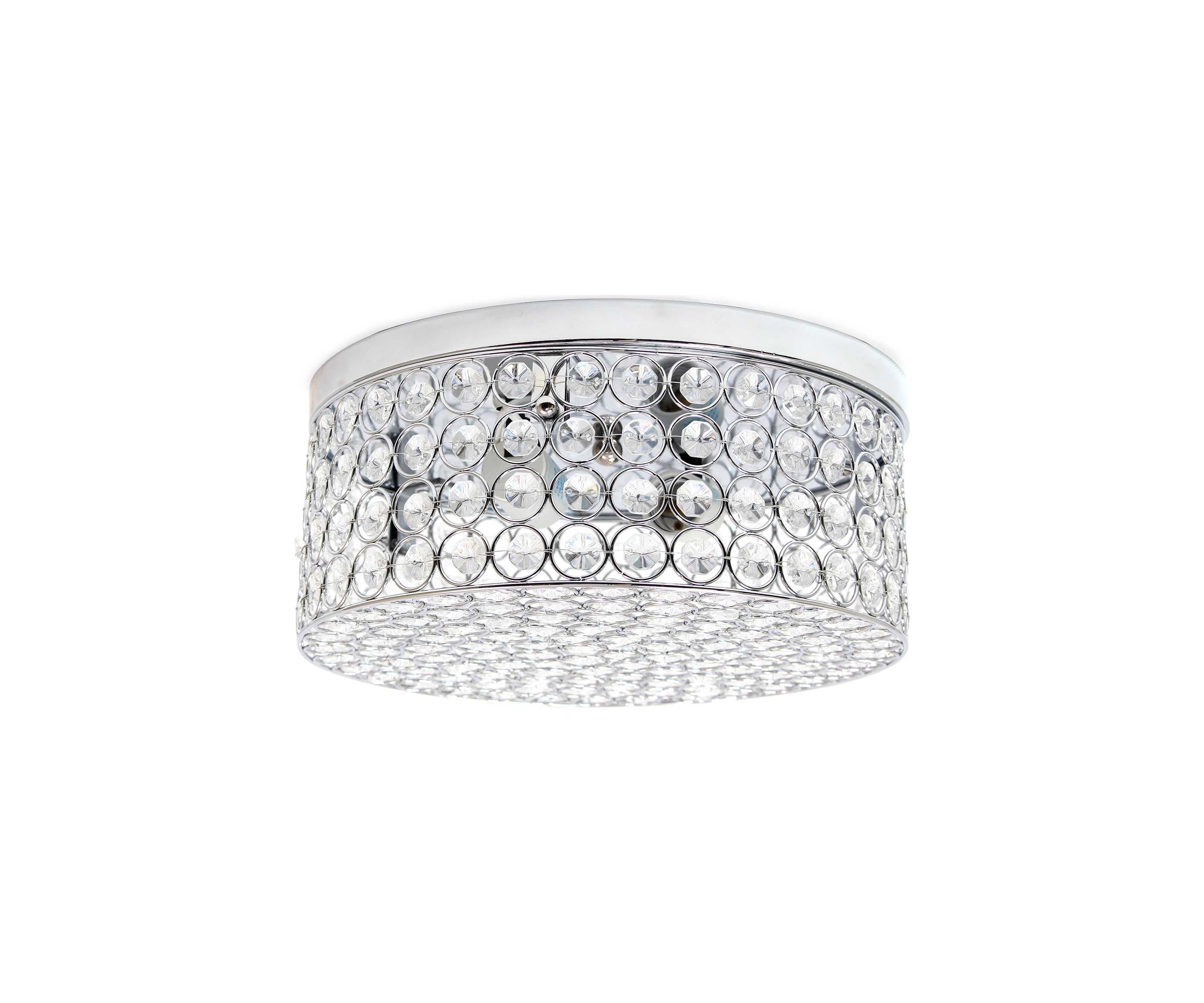 Glam 2 Light 12 Inch Round Flush Mount, Chrome
