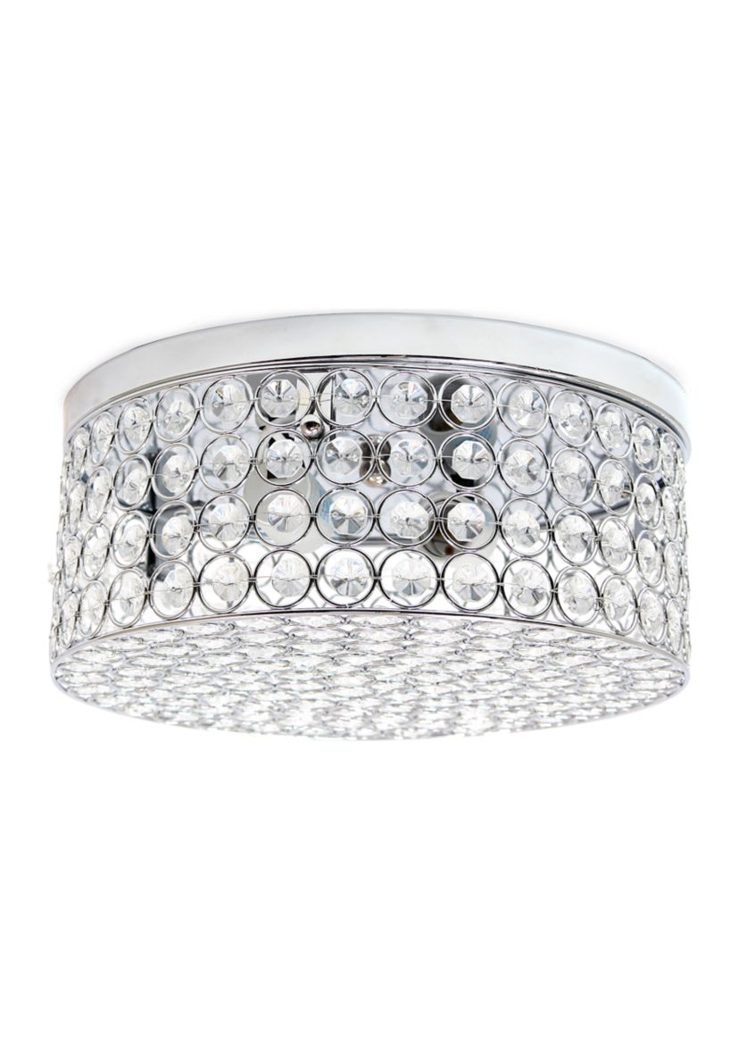 Glam 2 Light 12 Inch Round Flush Mount, Chrome