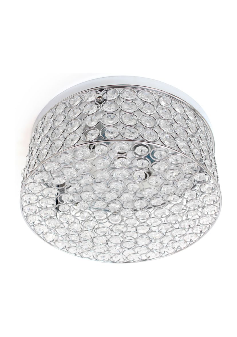 Glam 2 Light 12 Inch Round Flush Mount, Chrome