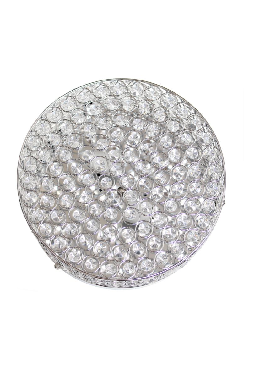 Glam 2 Light 12 Inch Round Flush Mount, Chrome