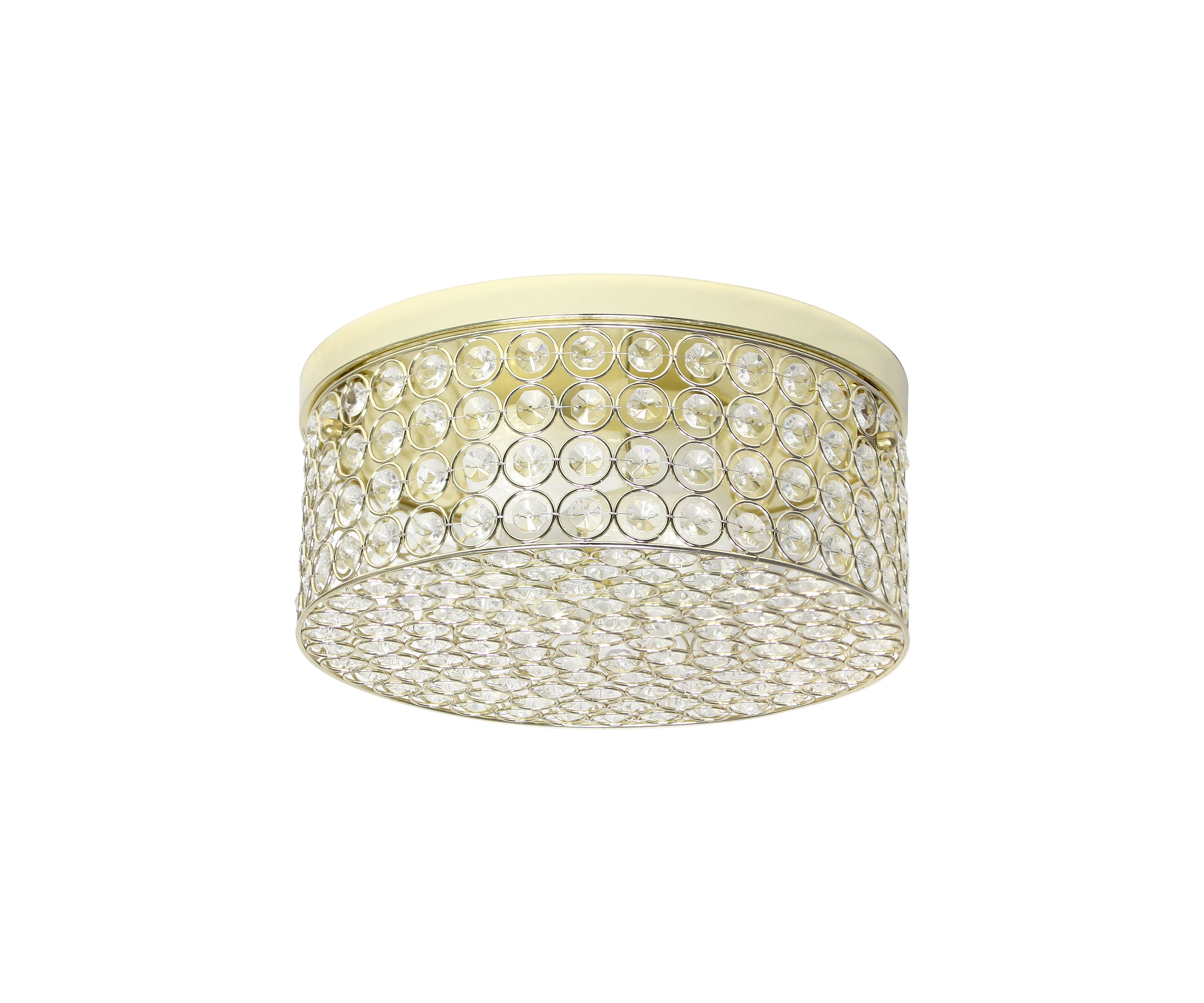 Glam 2 Light 12 Inch Round Flush Mount, Gold