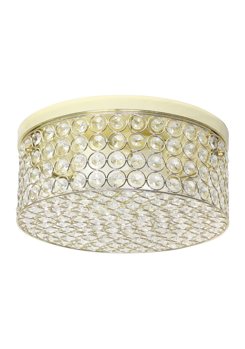 Glam 2 Light 12 Inch Round Flush Mount, Gold