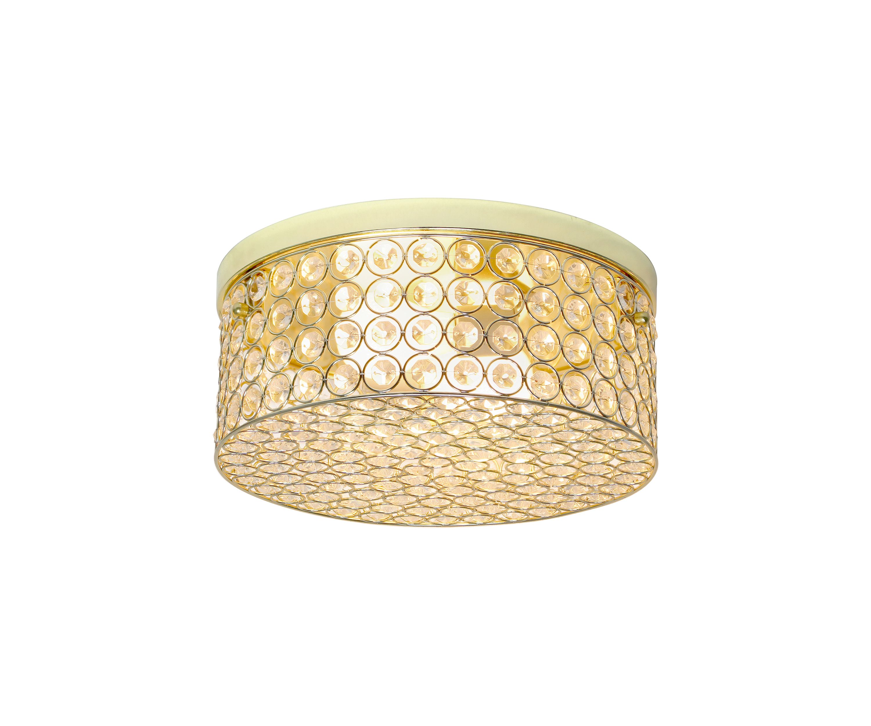 Glam 2 Light 12 Inch Round Flush Mount, Gold