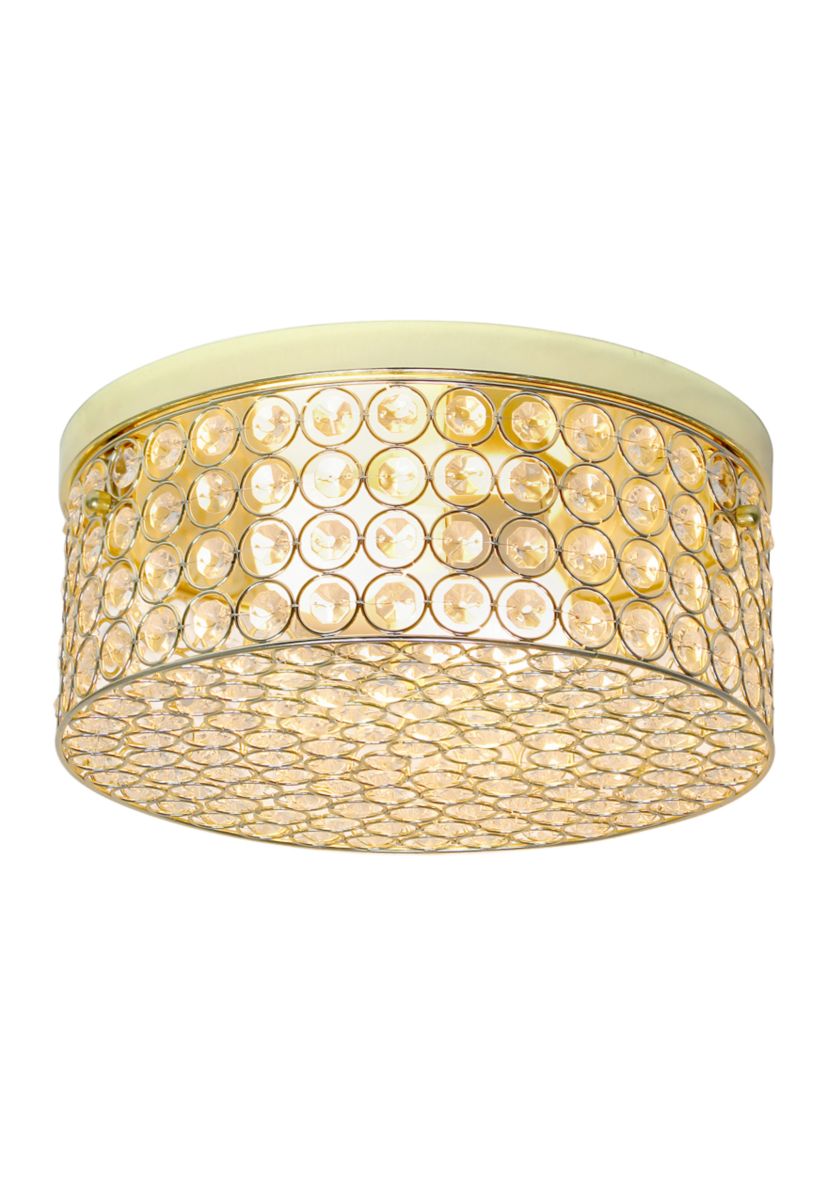 Glam 2 Light 12 Inch Round Flush Mount, Gold