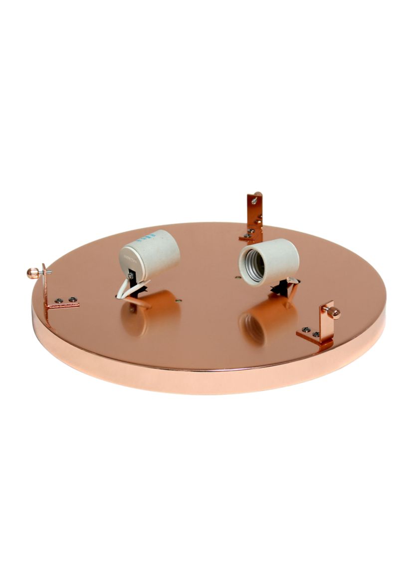 Glam 2 Light 12 Inch Round Flush Mount, Rose Gold