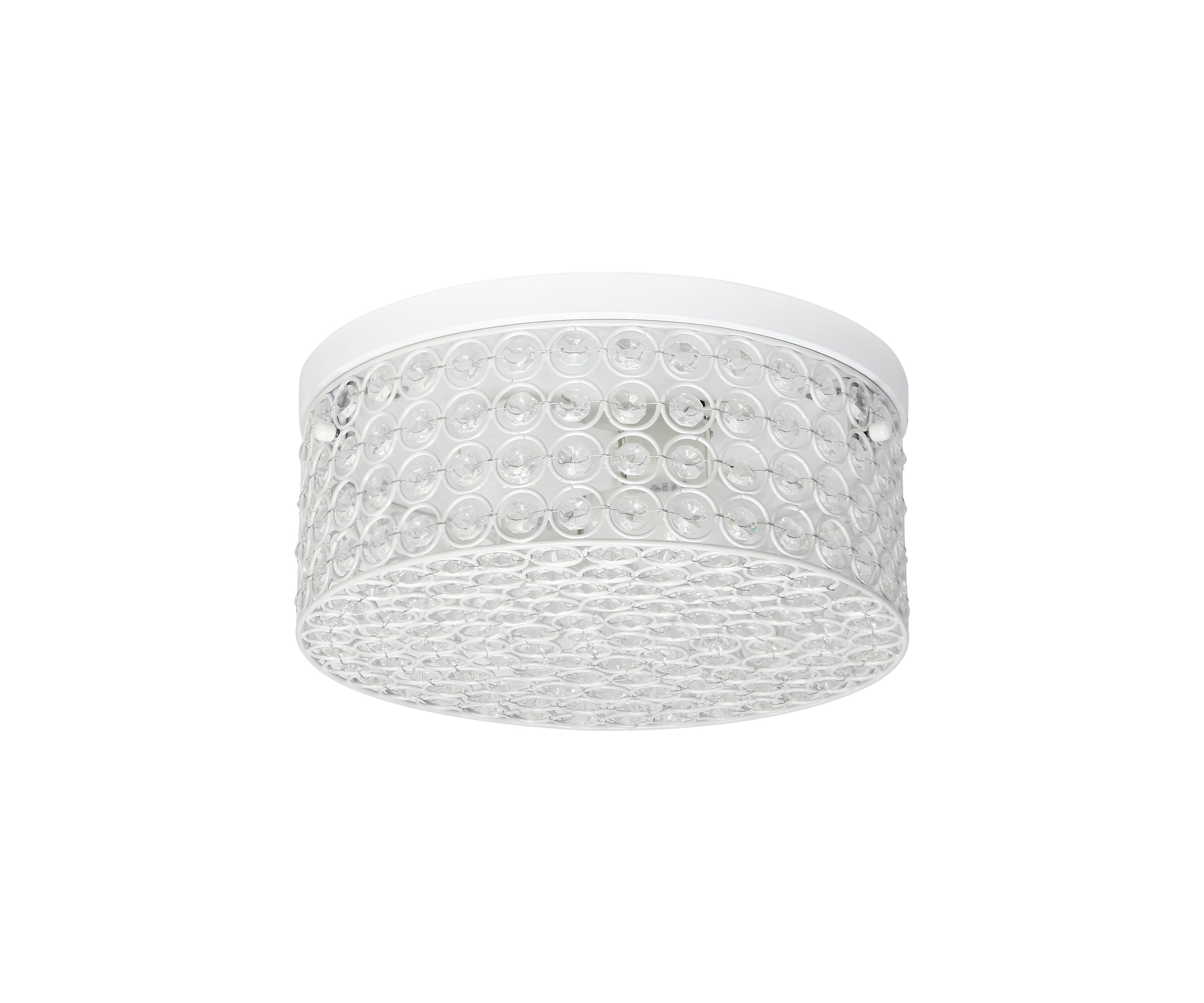 Glam 2 Light 12 Inch Round Flush Mount, White