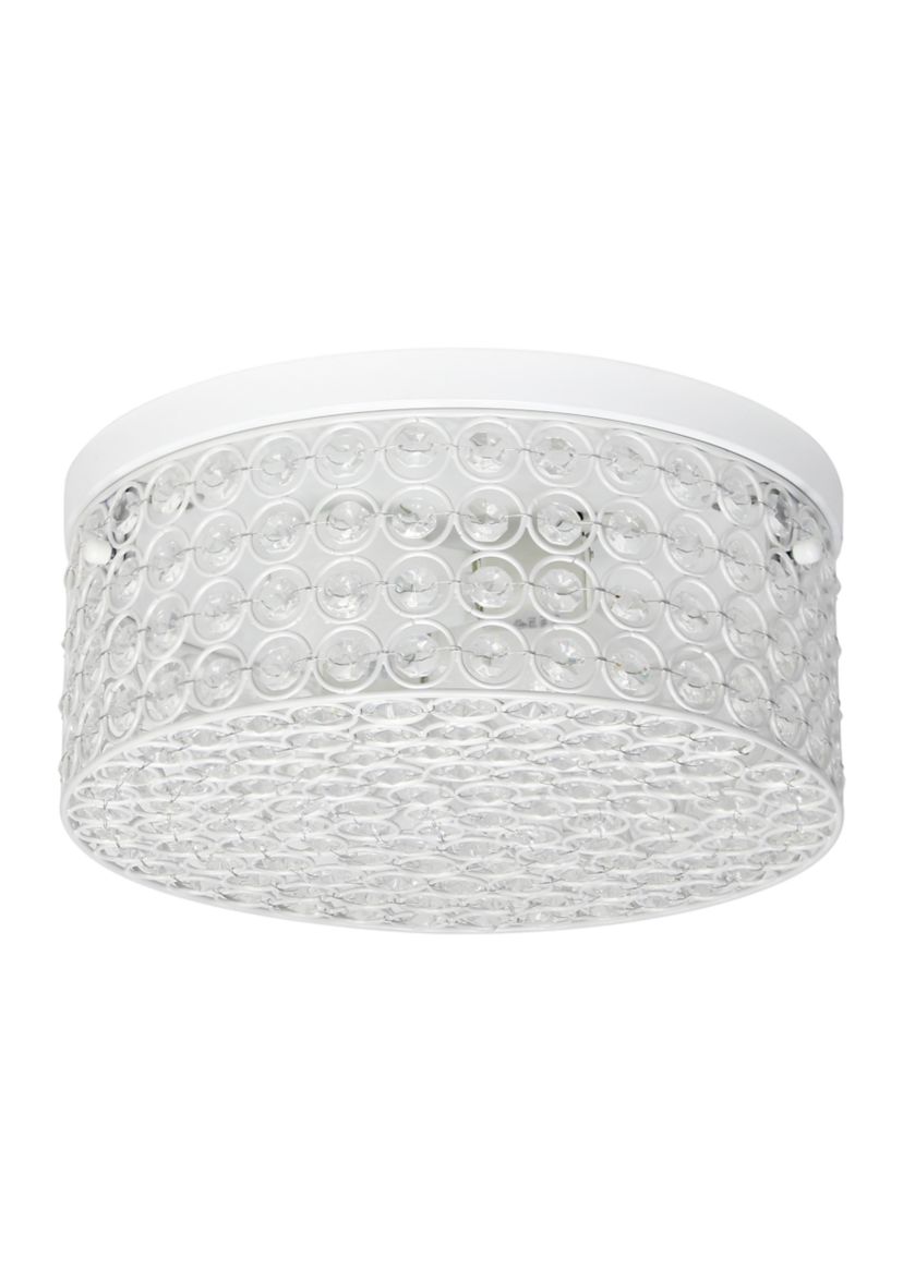 Glam 2 Light 12 Inch Round Flush Mount, White