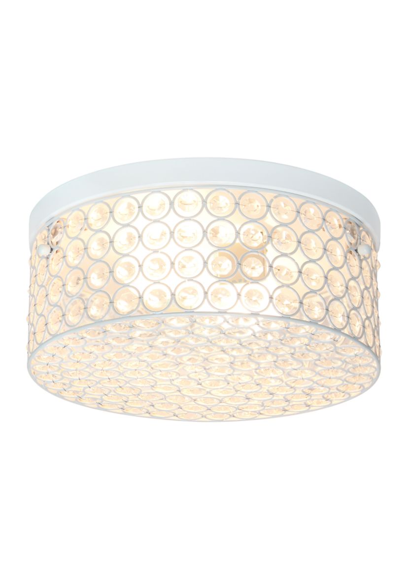 Glam 2 Light 12 Inch Round Flush Mount, White