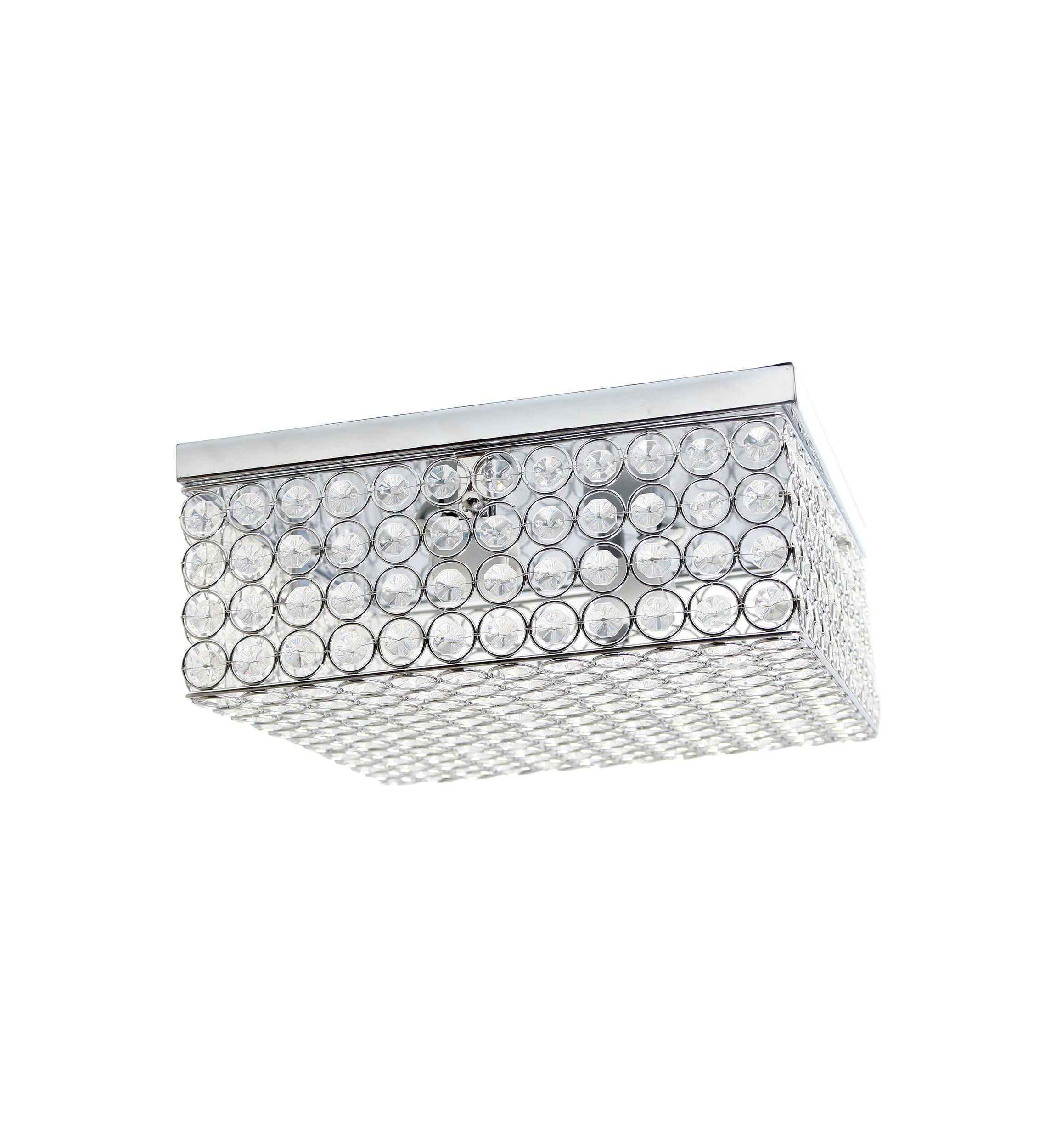 Glam 2 Light 12 Inch Square Flush Mount, Chrome