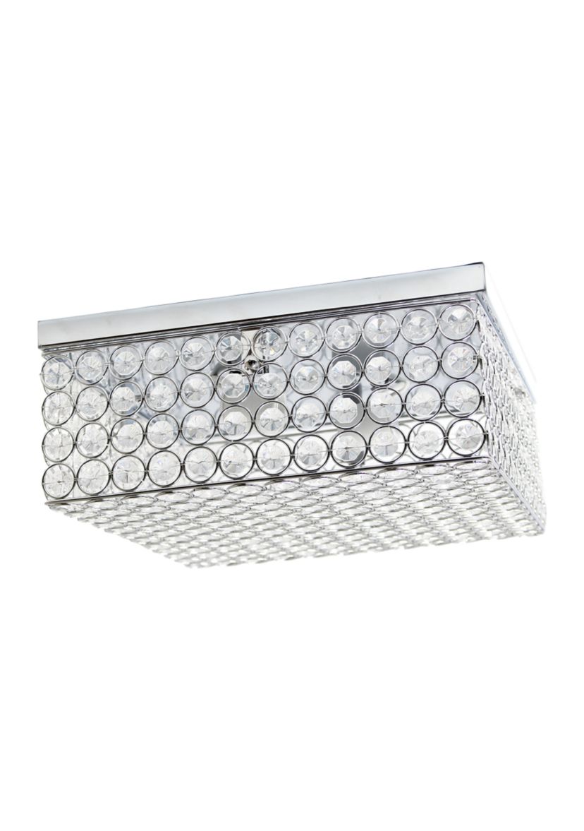 Glam 2 Light 12 Inch Square Flush Mount, Chrome