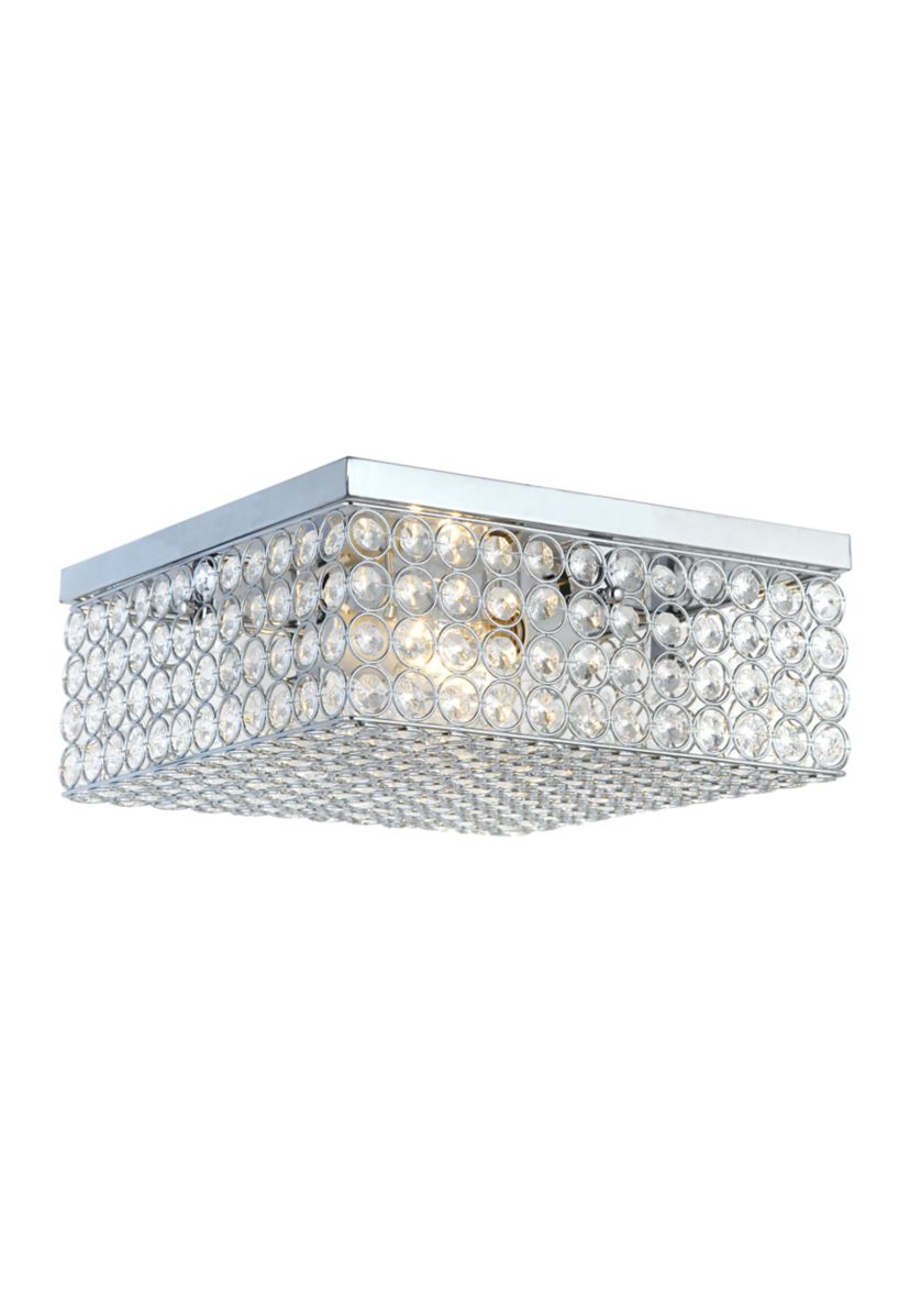 Glam 2 Light 12 Inch Square Flush Mount, Chrome