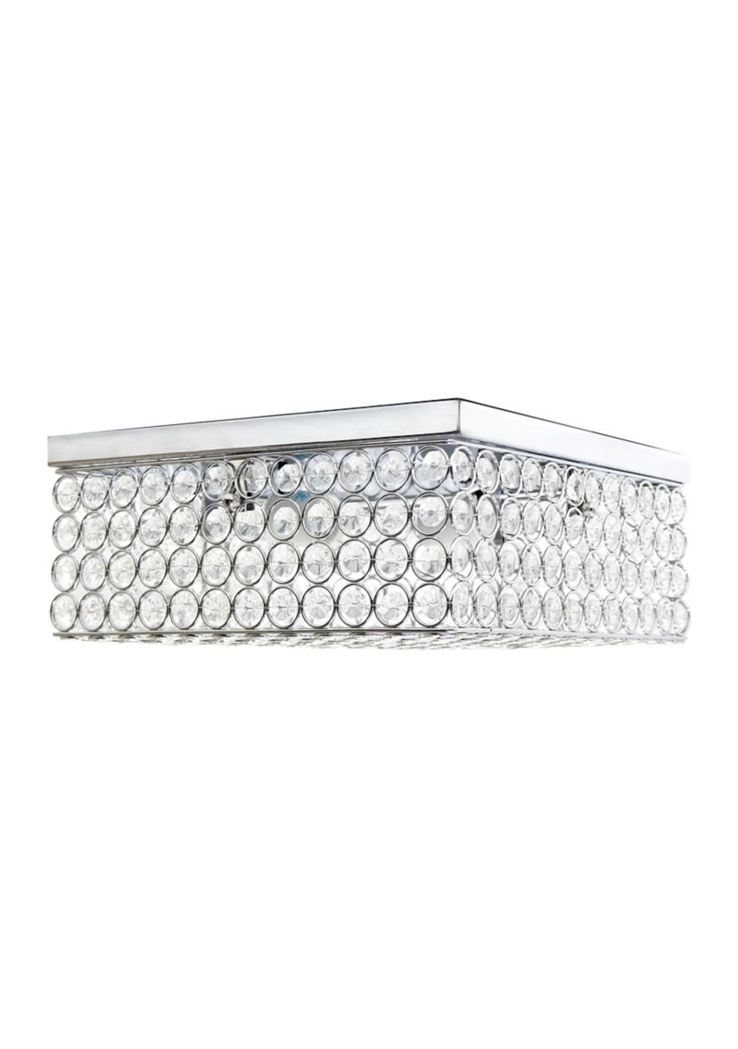 Glam 2 Light 12 Inch Square Flush Mount, Chrome