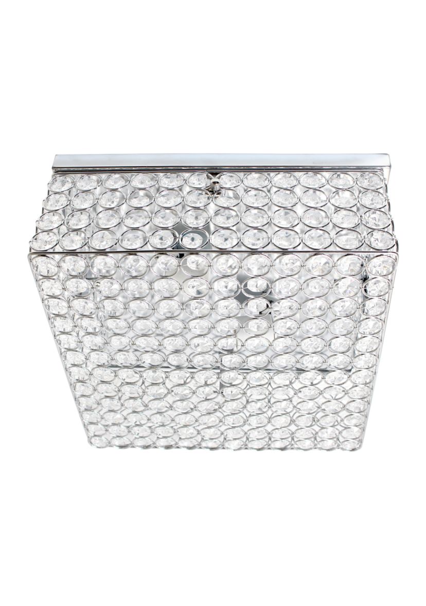 Glam 2 Light 12 Inch Square Flush Mount, Chrome