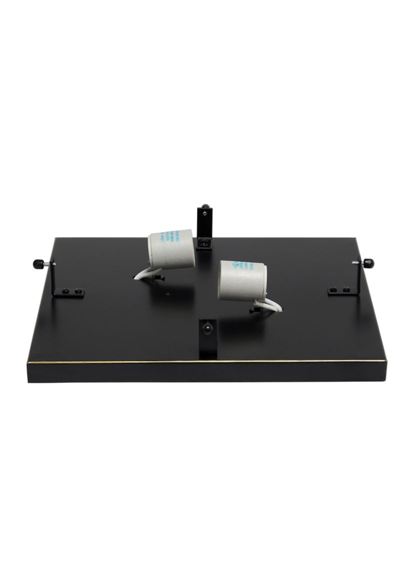 Glam 2 Light 12 Inch Square Flush Mount, Restoration Bronze