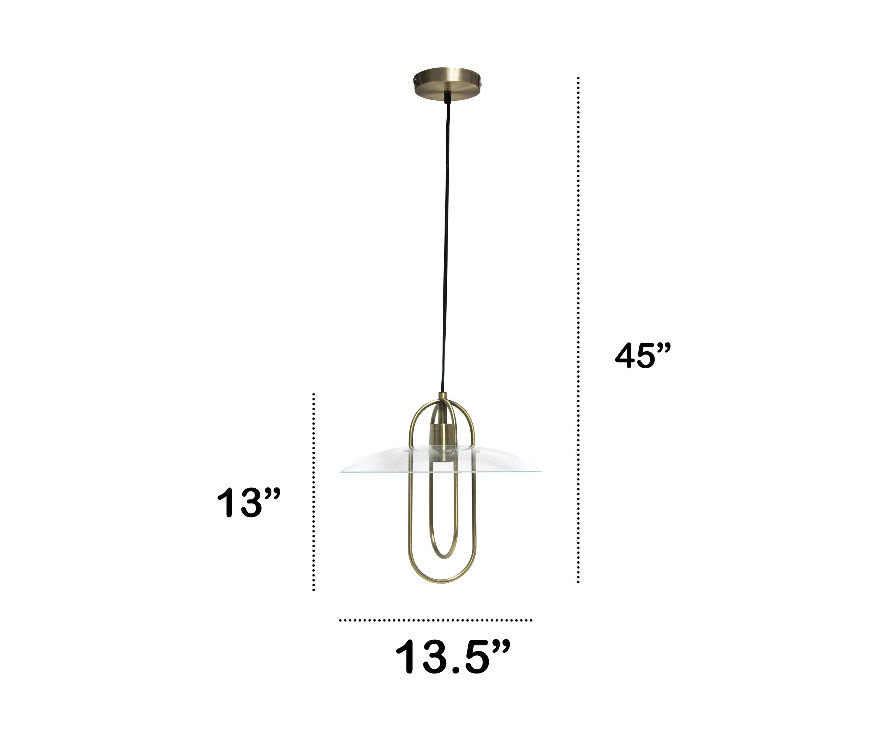 One Light Elongated Metal Pendant Light