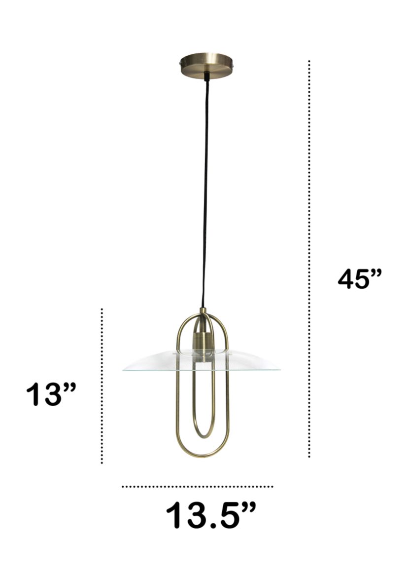 One Light Elongated Metal Pendant Light