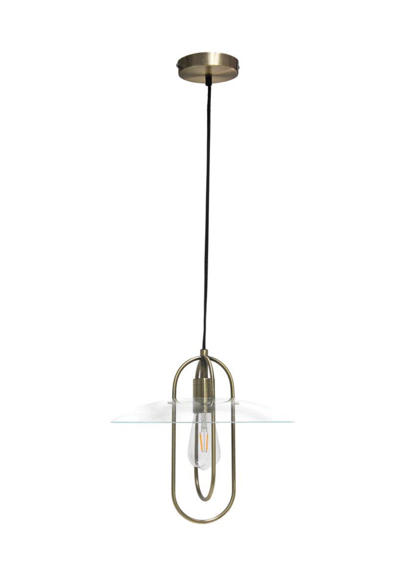 One Light Elongated Metal Pendant Light