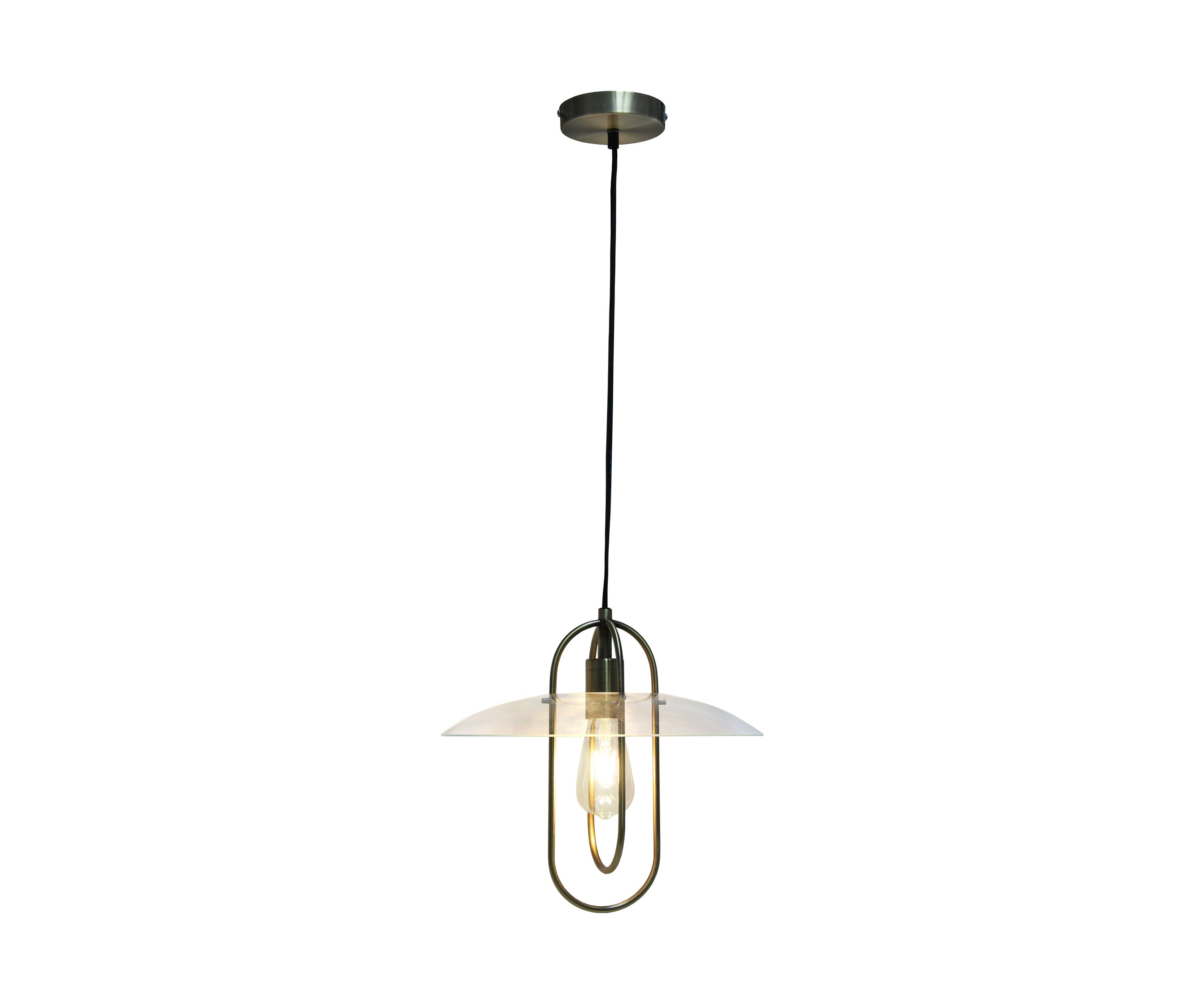 One Light Elongated Metal Pendant Light