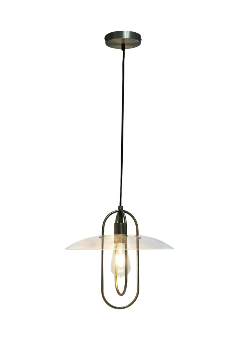 One Light Elongated Metal Pendant Light