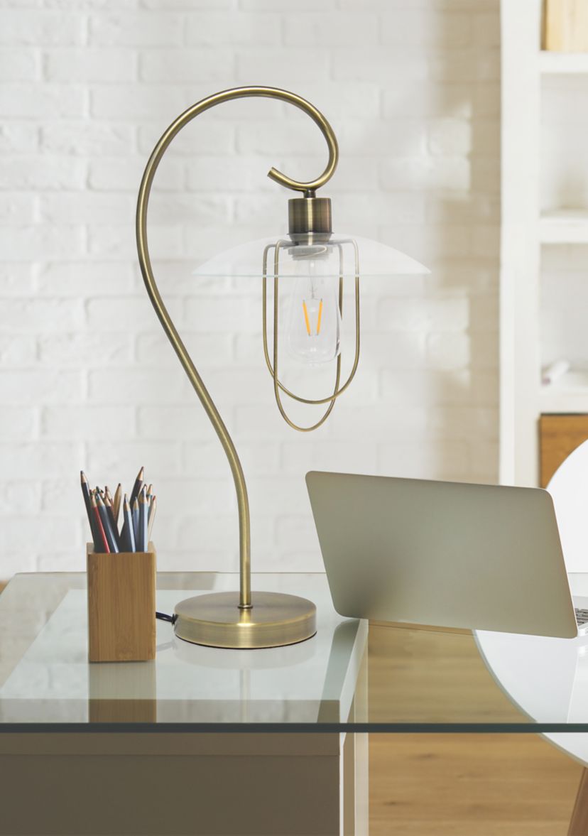 Modern Metal Scroll Table Lamp