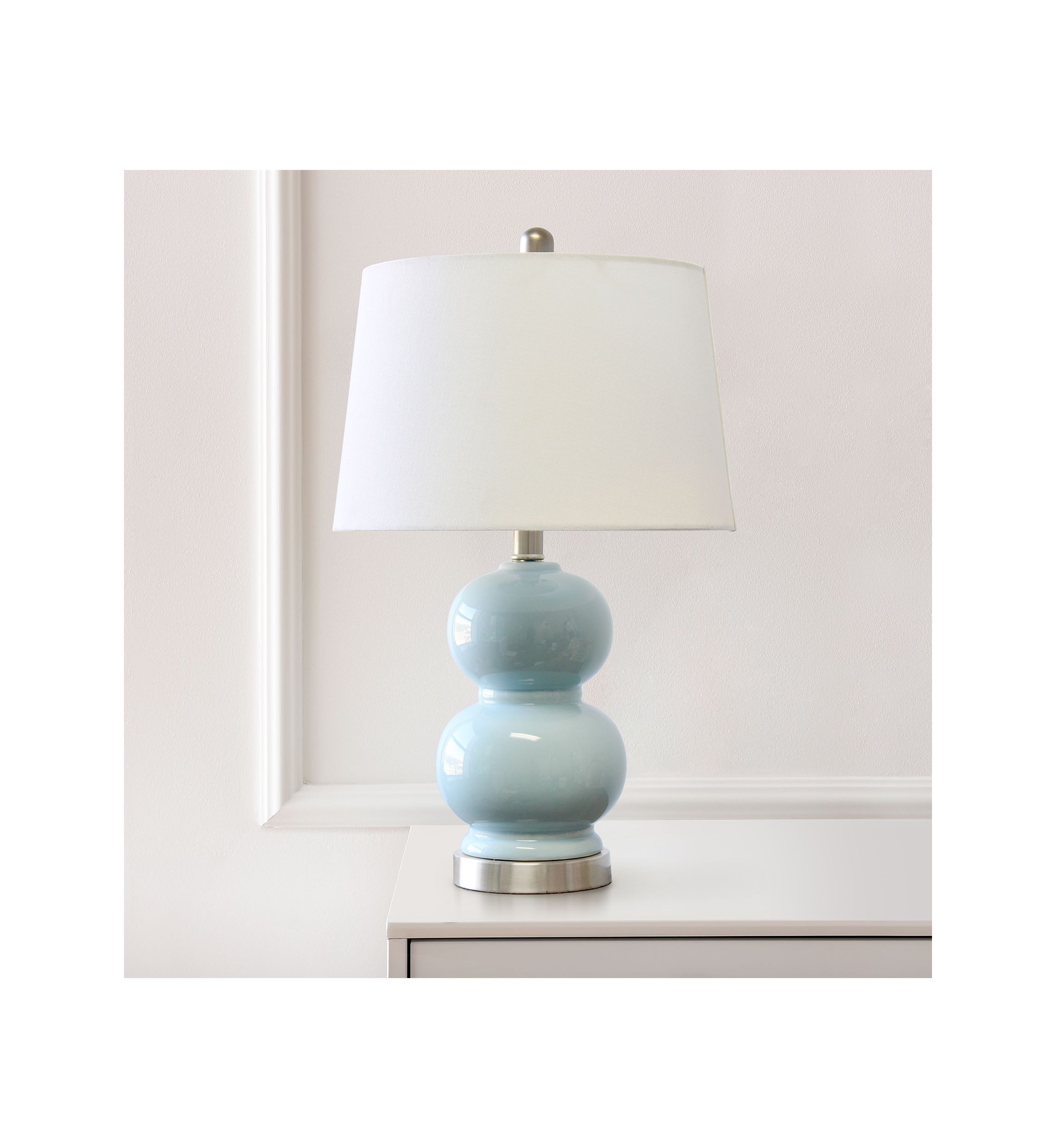 Dual Orb Table Lamp with Fabric Shade