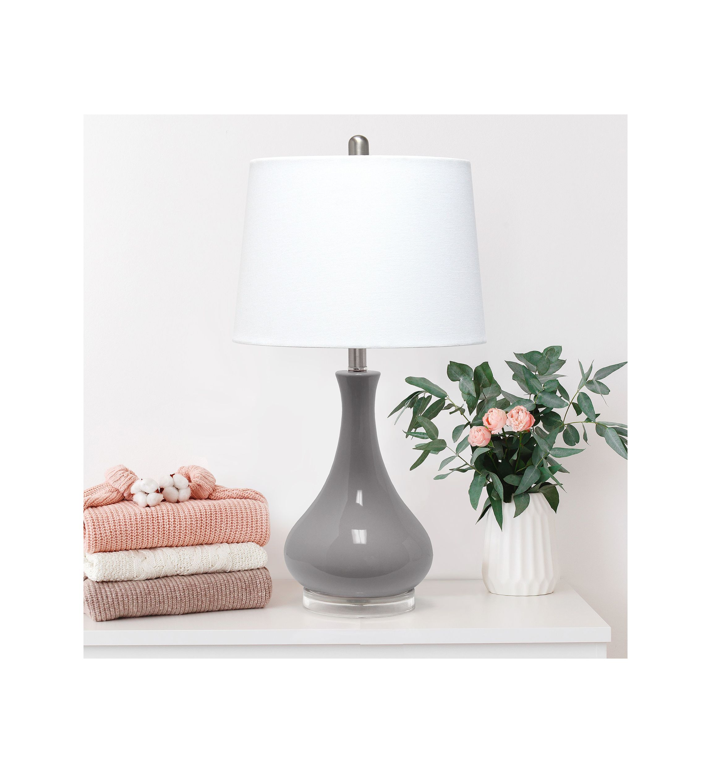 Droplet Table Lamp with Fabric Shade