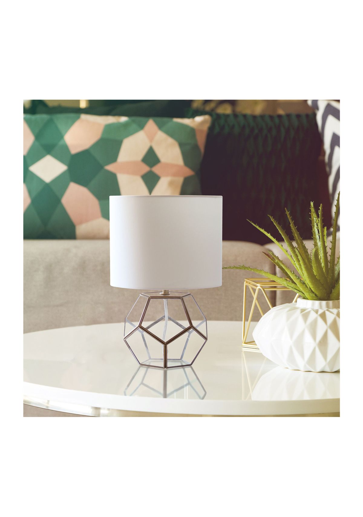 Transparent Octagonal Table Lamp