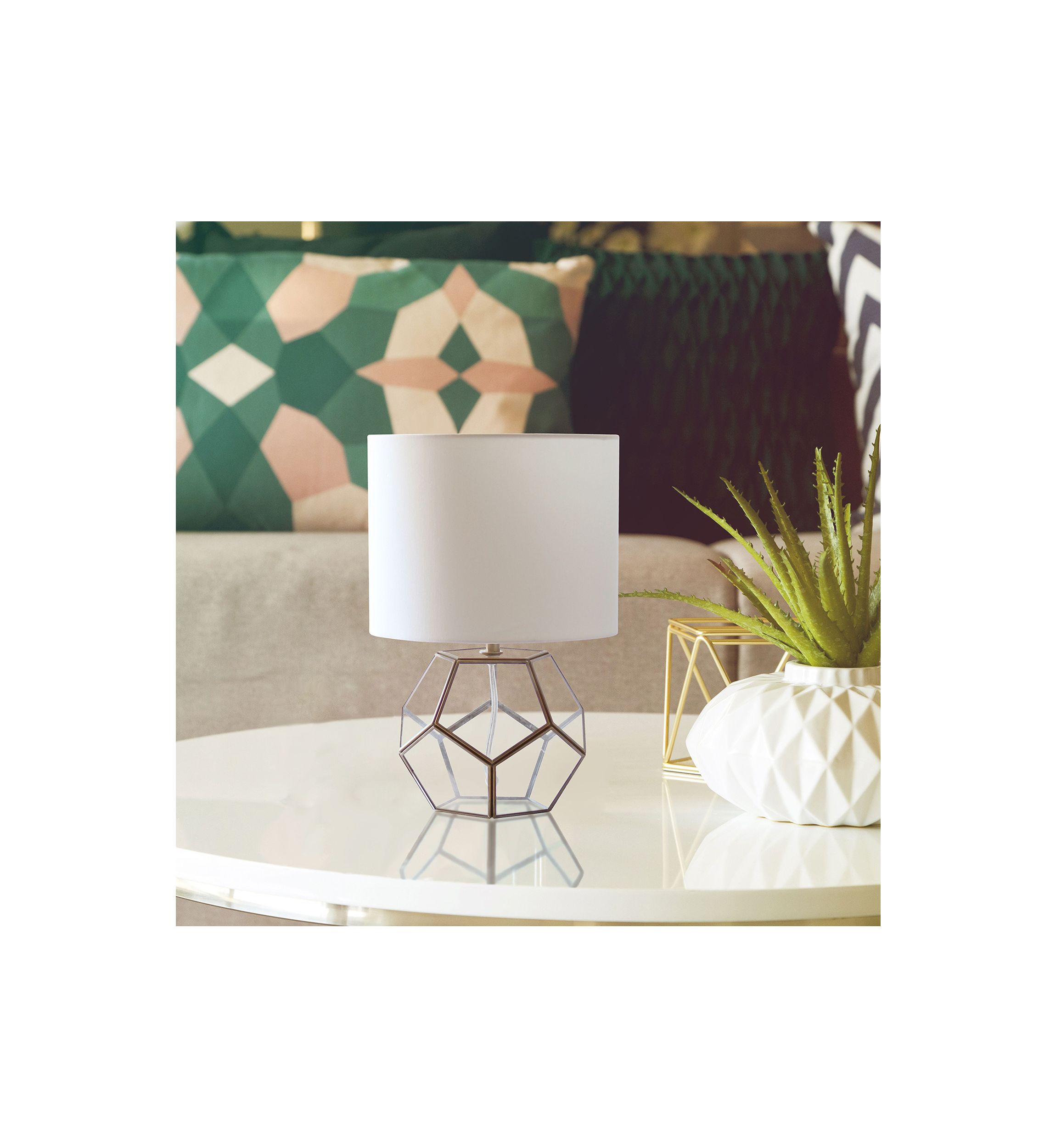 Transparent Octagonal Table Lamp