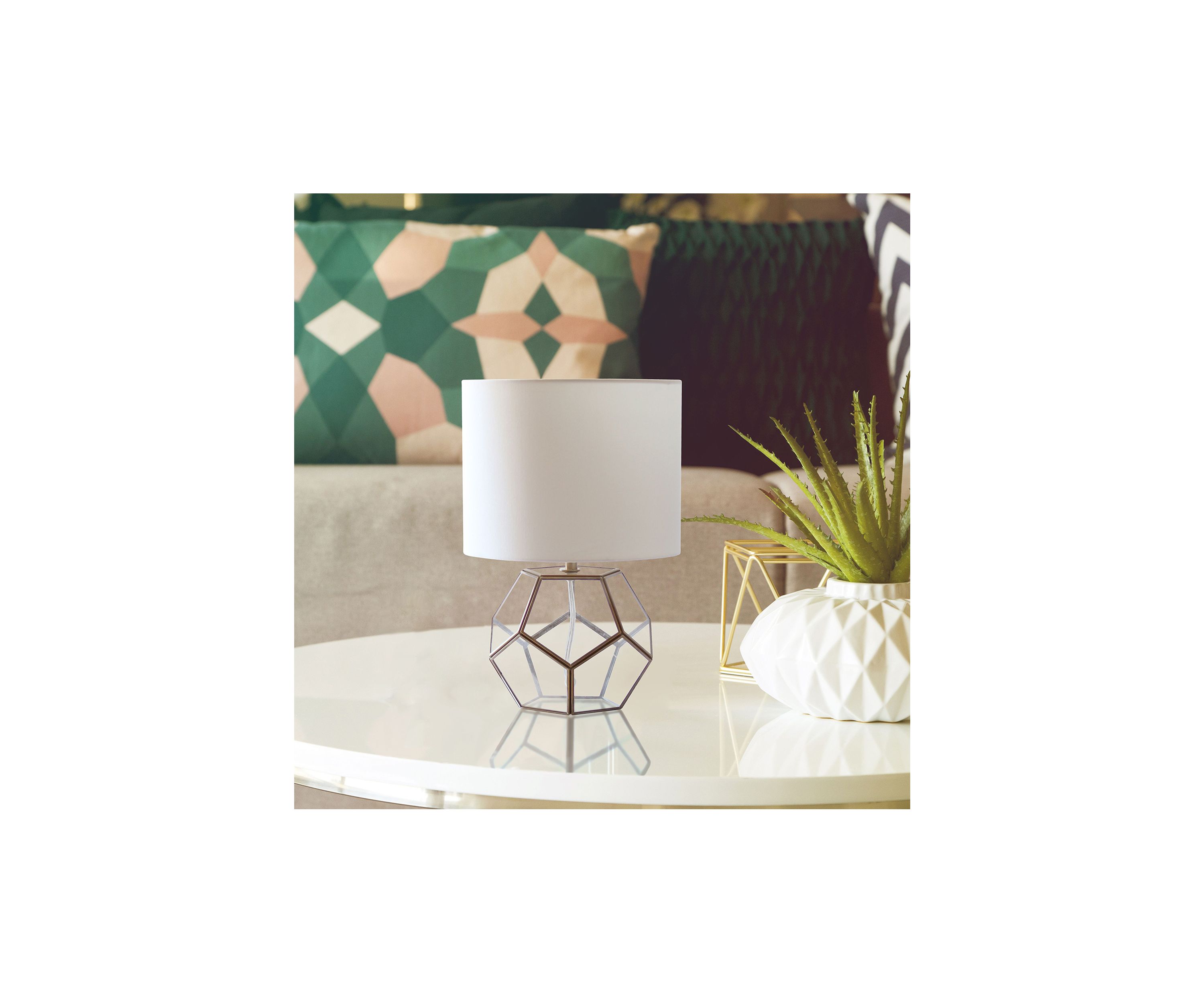 Transparent Octagonal Table Lamp