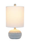 Concrete Thumbprint Table Lamp with White Fabric Shade
