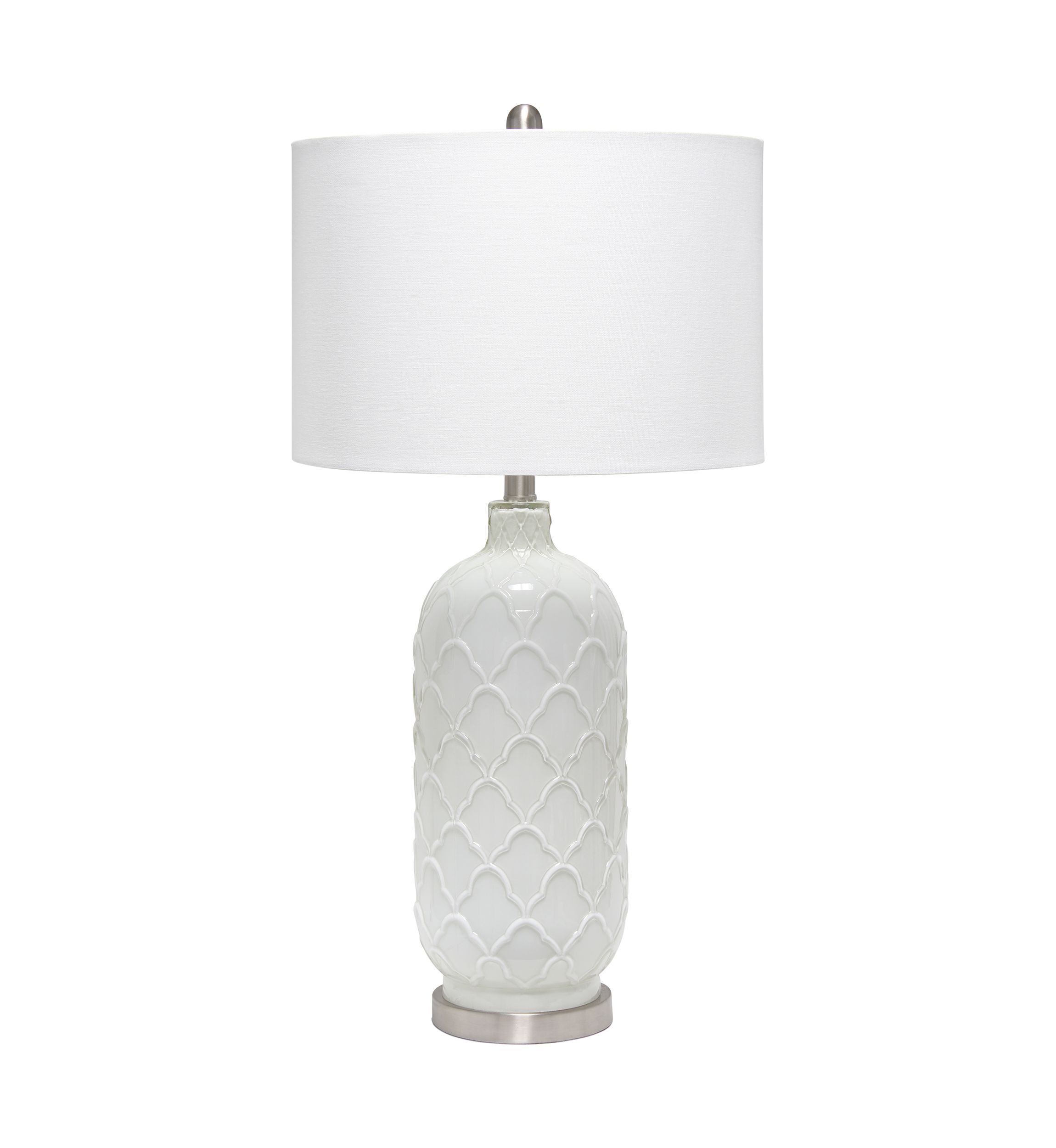 Argyle Classic White Table Lamp with Fabric Shade