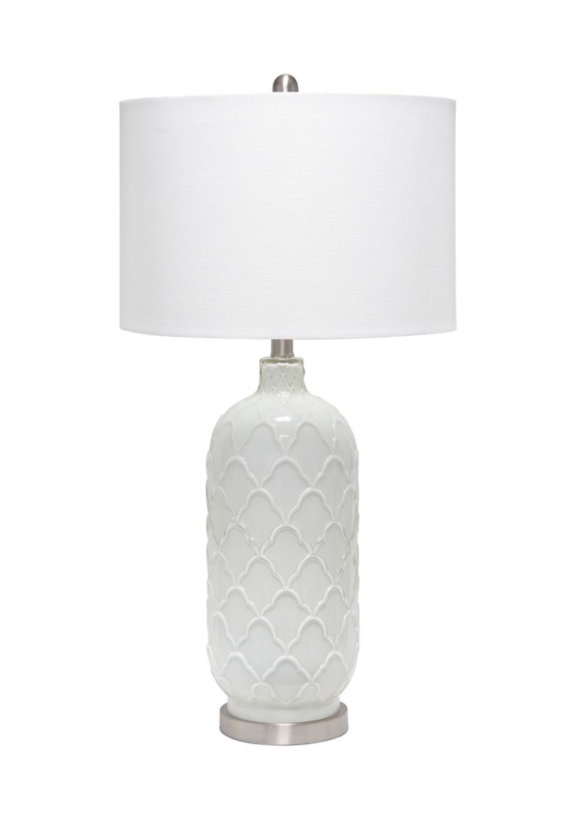 Argyle Classic White Table Lamp with Fabric Shade