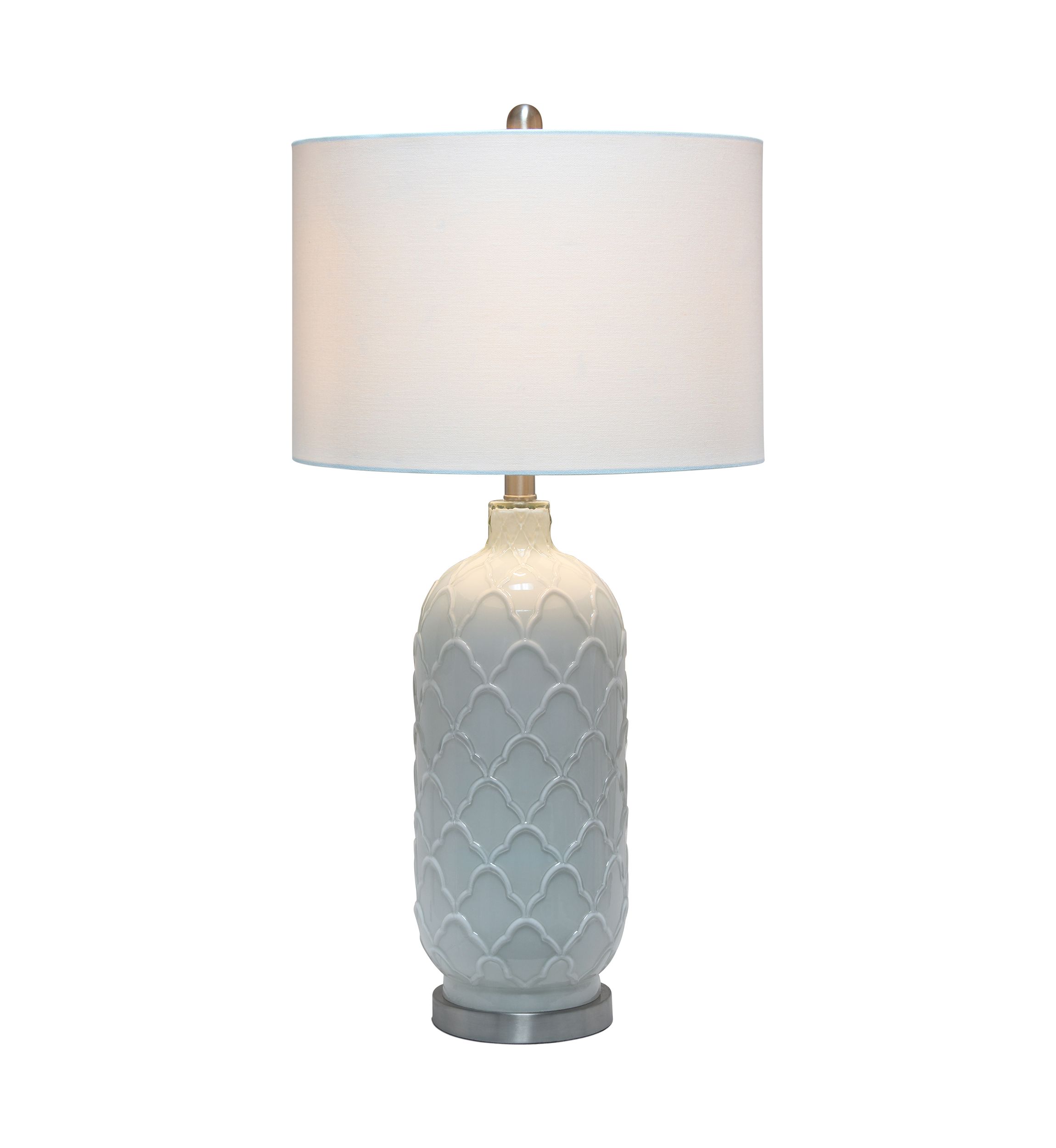 Argyle Classic White Table Lamp with Fabric Shade