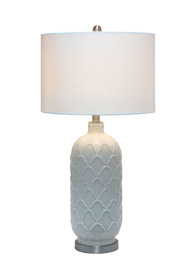 Argyle Classic White Table Lamp with Fabric Shade