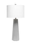Concrete Pillar Table Lamp with White Fabric Shade