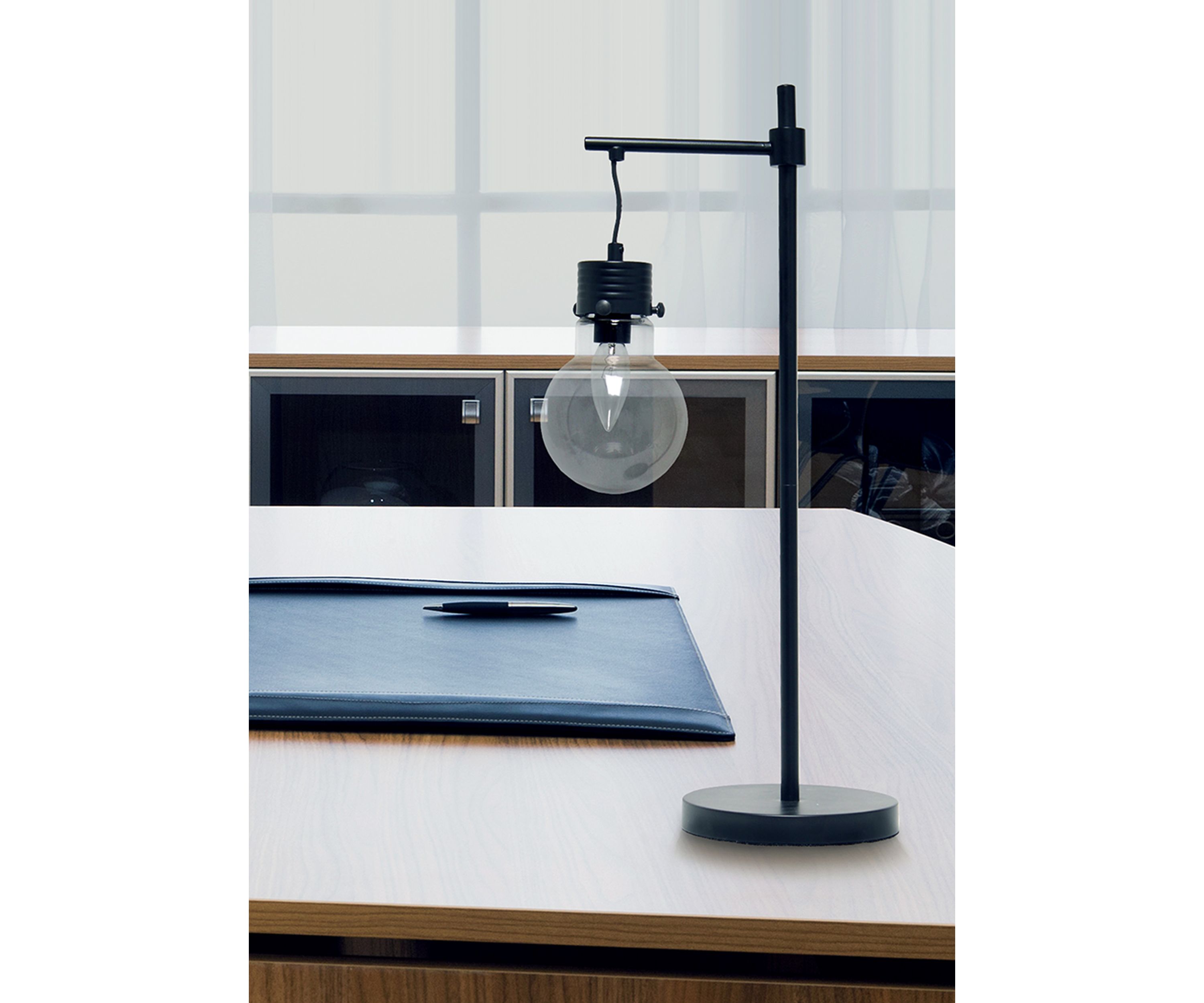 Matte One Light Beacon Table  Lamp with Clear Glass Shade