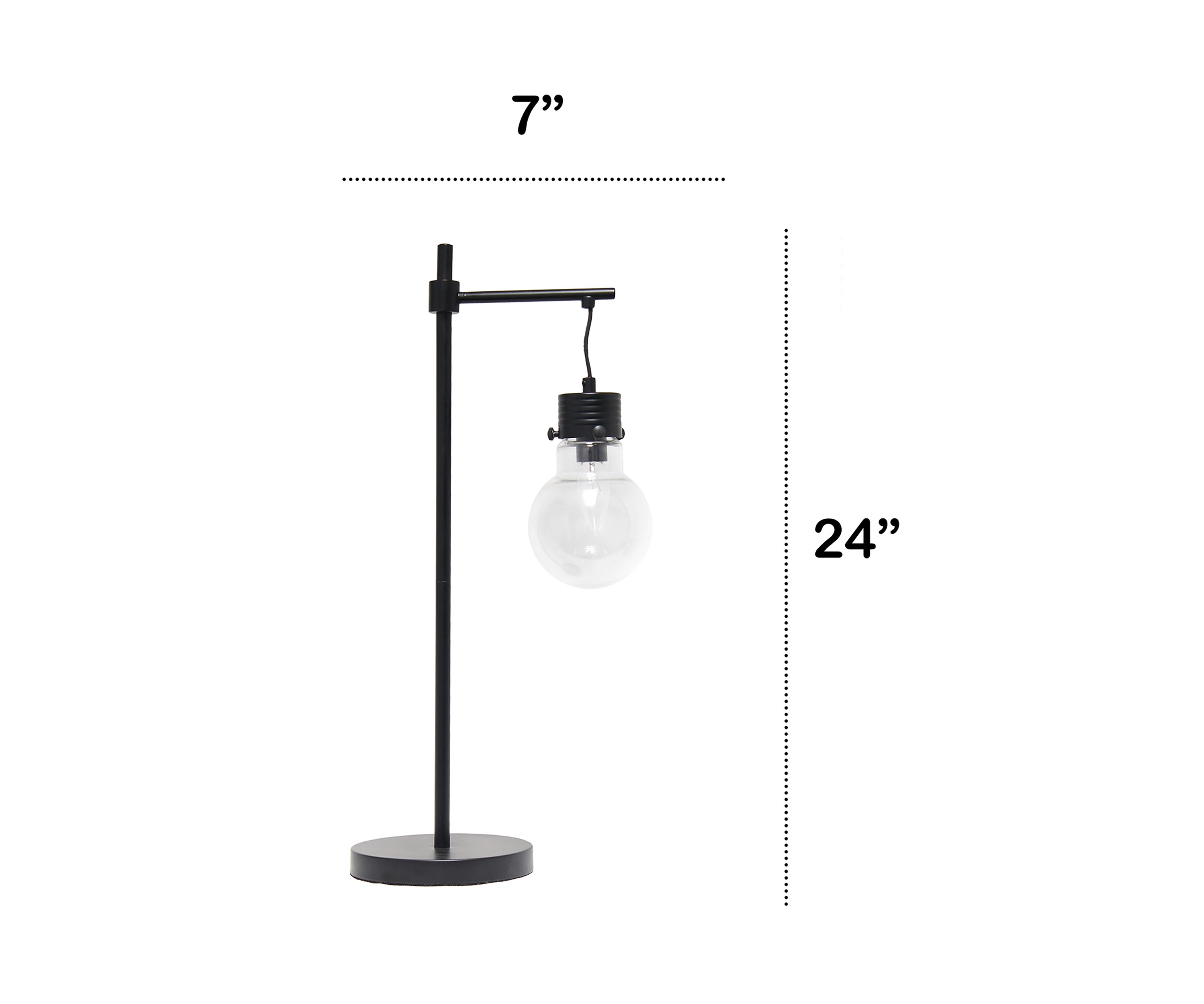 Matte One Light Beacon Table  Lamp with Clear Glass Shade