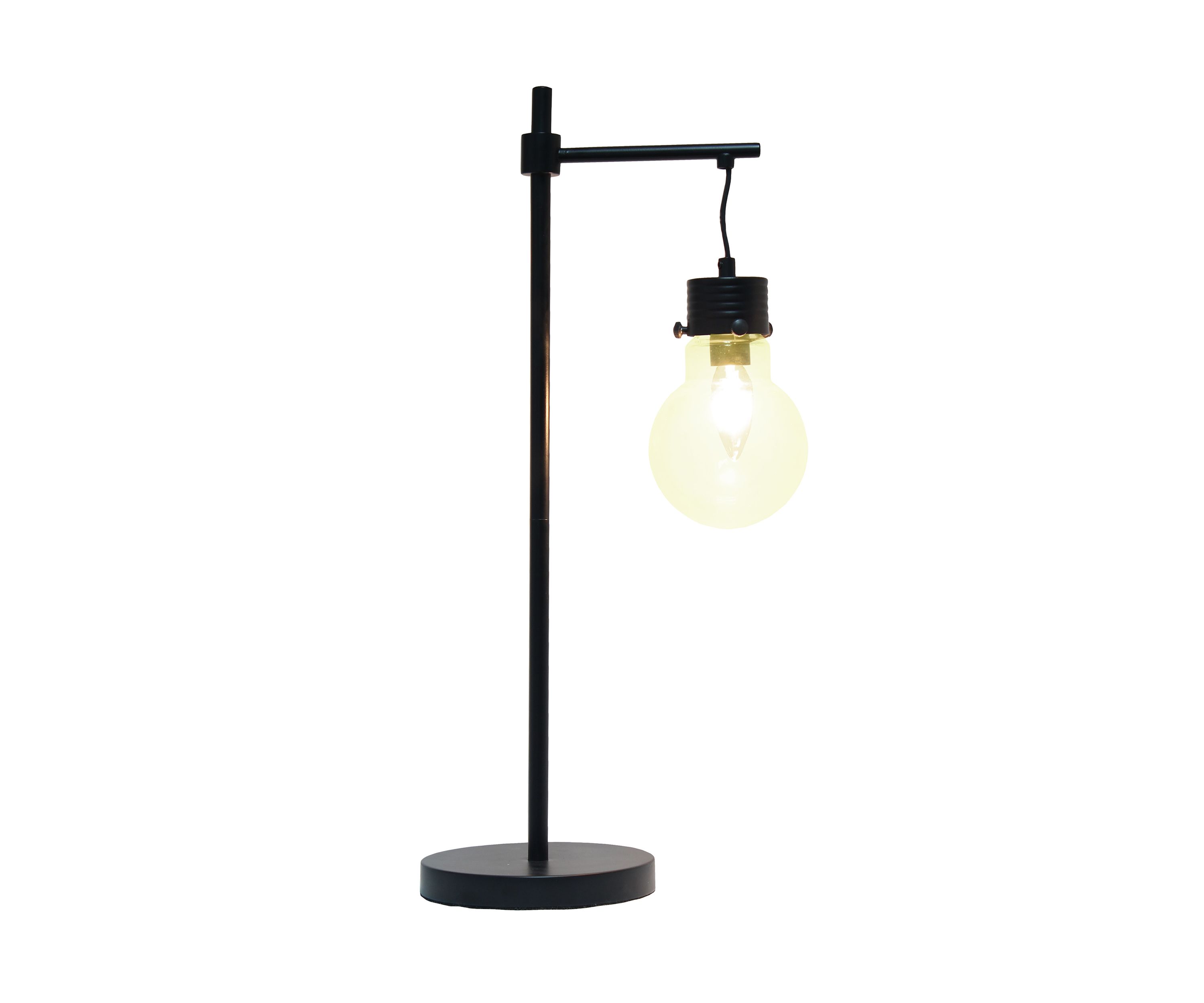 Matte One Light Beacon Table  Lamp with Clear Glass Shade