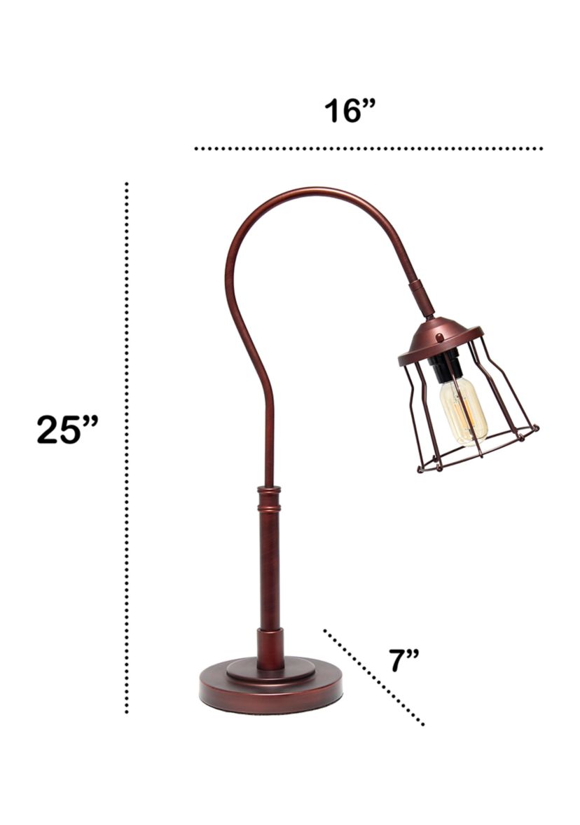 Rustic Caged Shade Table Lamp
