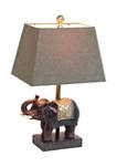Elephant Table Lamp with Fabric Shade