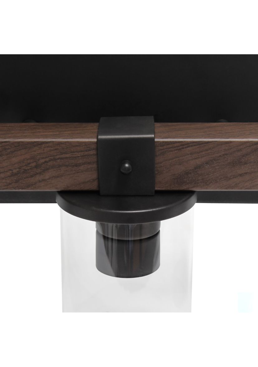 Farmhouse Rustic Wood Look 3 Light Bath Vanity, Brown