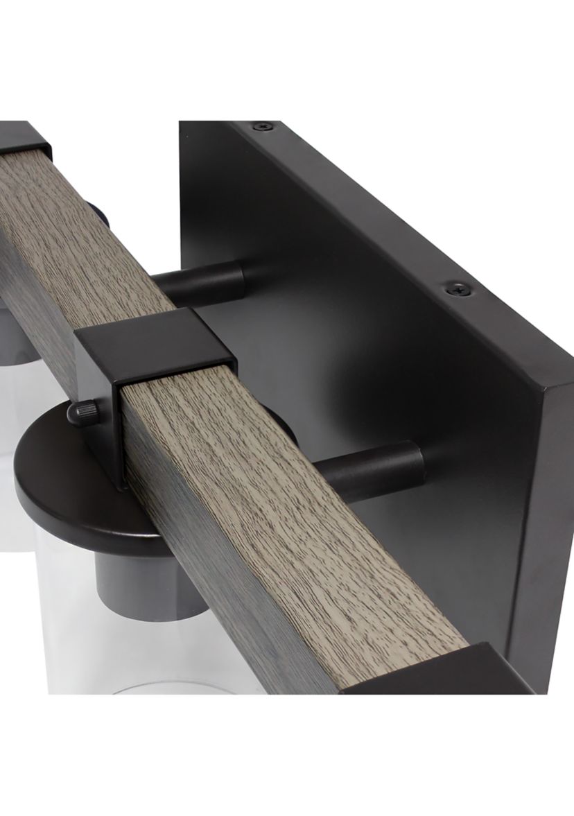 Farmhouse Rustic Wood Look 3 Light Bath Vanity, Gray