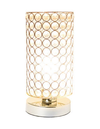 Elipse Crystal Cylindrical Uplight Table Lamp, Chrome