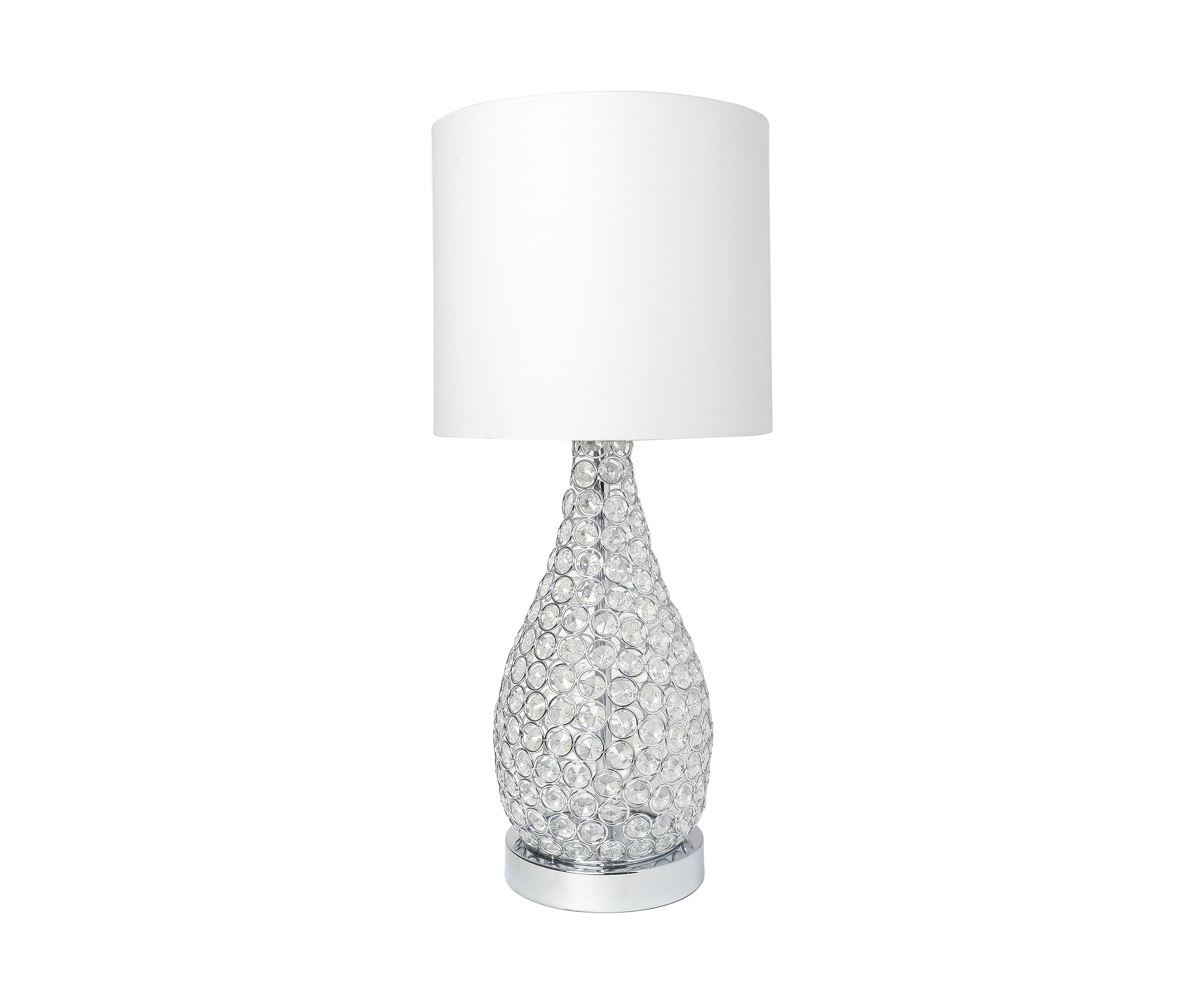 Elipse Crystal Decorative Gourd Table Lamp, Chrome