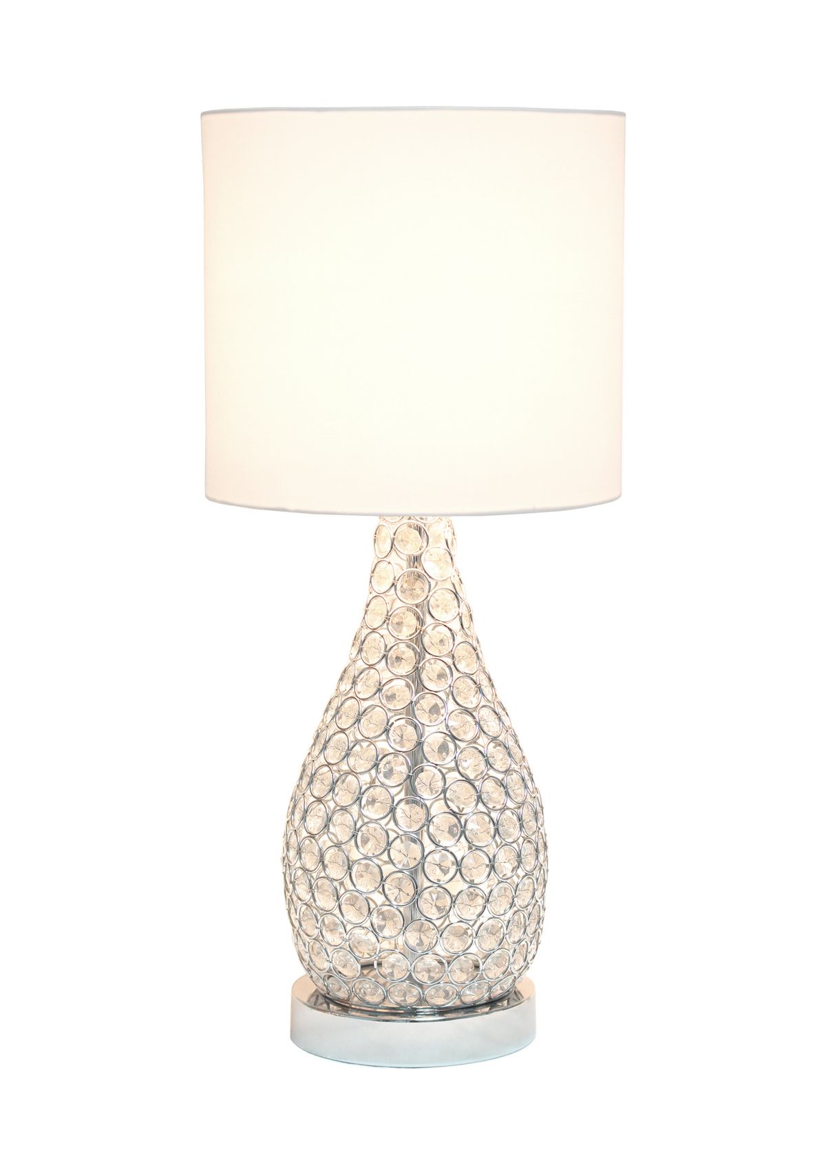 Elipse Crystal Decorative Gourd Table Lamp, Chrome