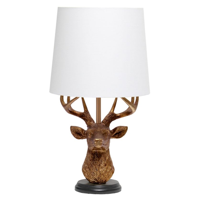 Woodland 17.25" Tall Rustic Antler Copper Deer Table Lamp