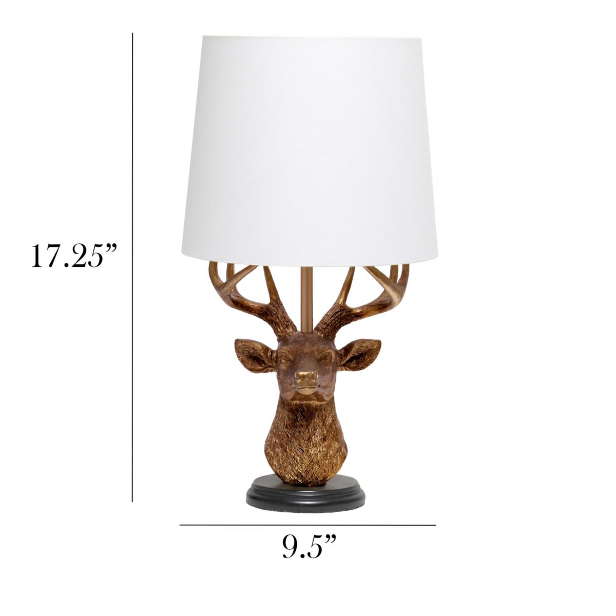 Woodland 17.25" Tall Rustic Antler Copper Deer Table Lamp