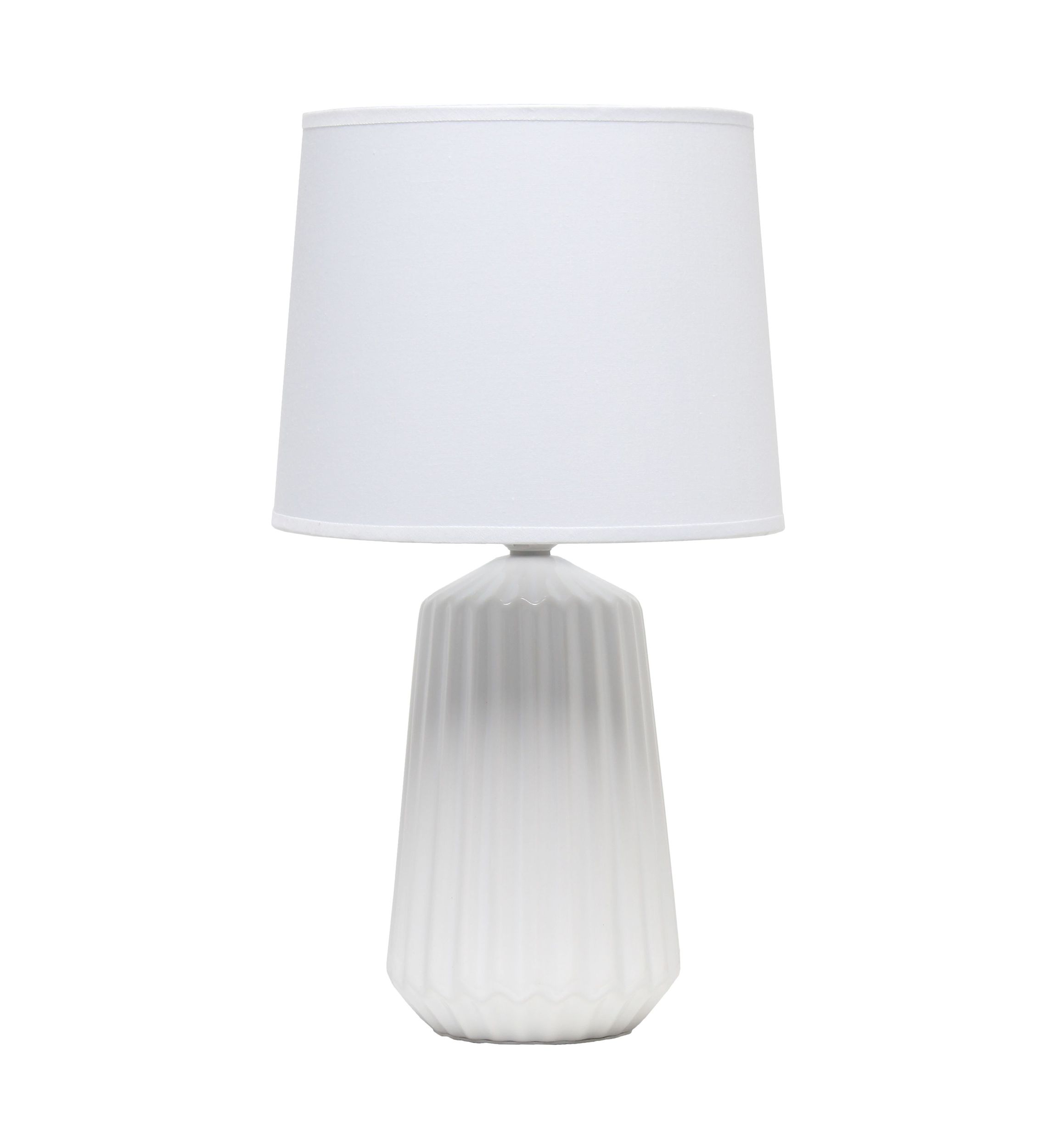 Off White Pleated Base Table Lamp