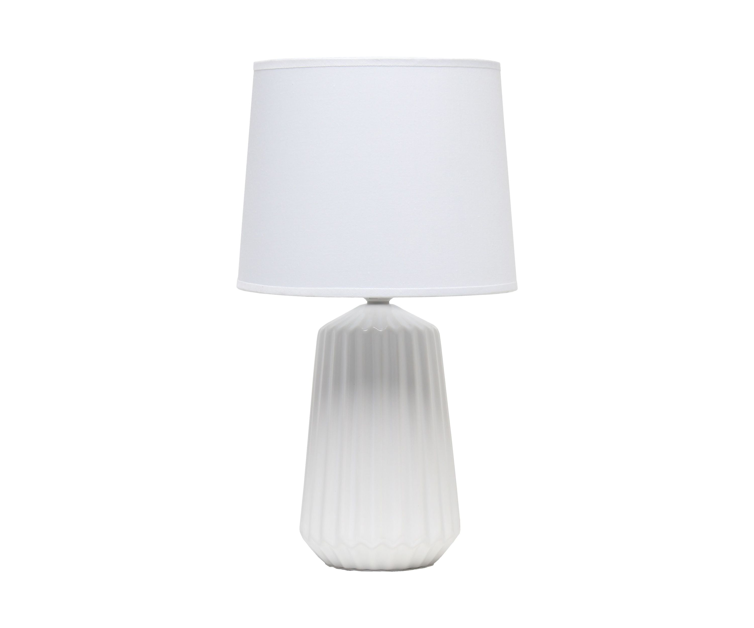 Off White Pleated Base Table Lamp