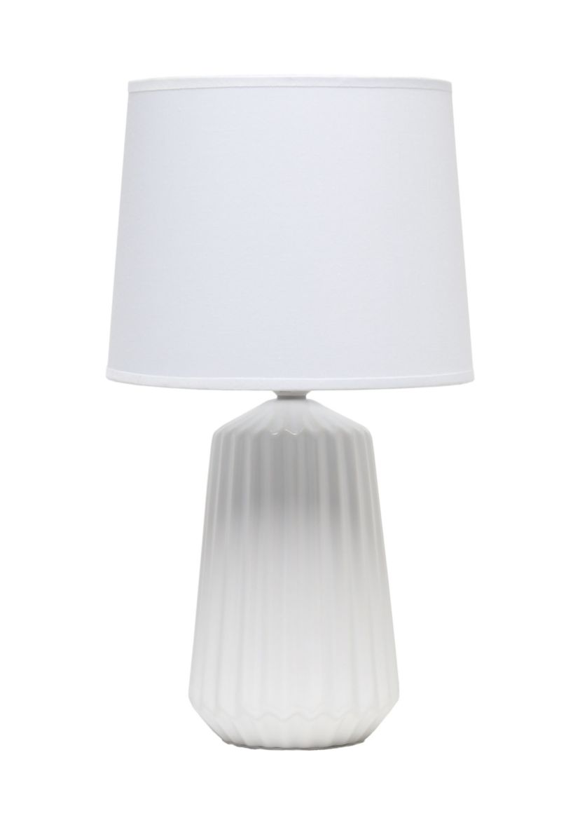 Off White Pleated Base Table Lamp